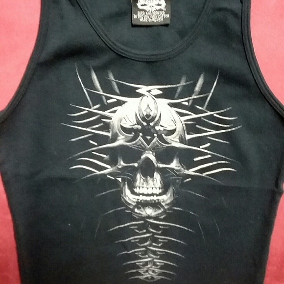 skul bone Tops - Unisex sleeveless skul design top